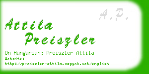 attila preiszler business card